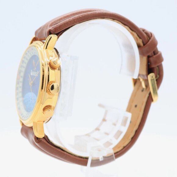 Vintage 37mm Apollo II 25th Anniversary Men's Quartz Wristwatch Japan Gold Tone - Picture 5 of 5